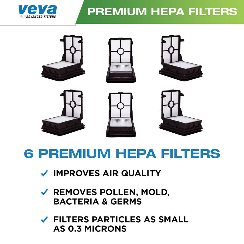 VEVA Premium Vacuum HEPA Filter Set Compatible with Bissell Model 1866 Crosswave and 1785 Series Vacuums - 6 pack of HEPA Filters Part #1608683 - Image 2